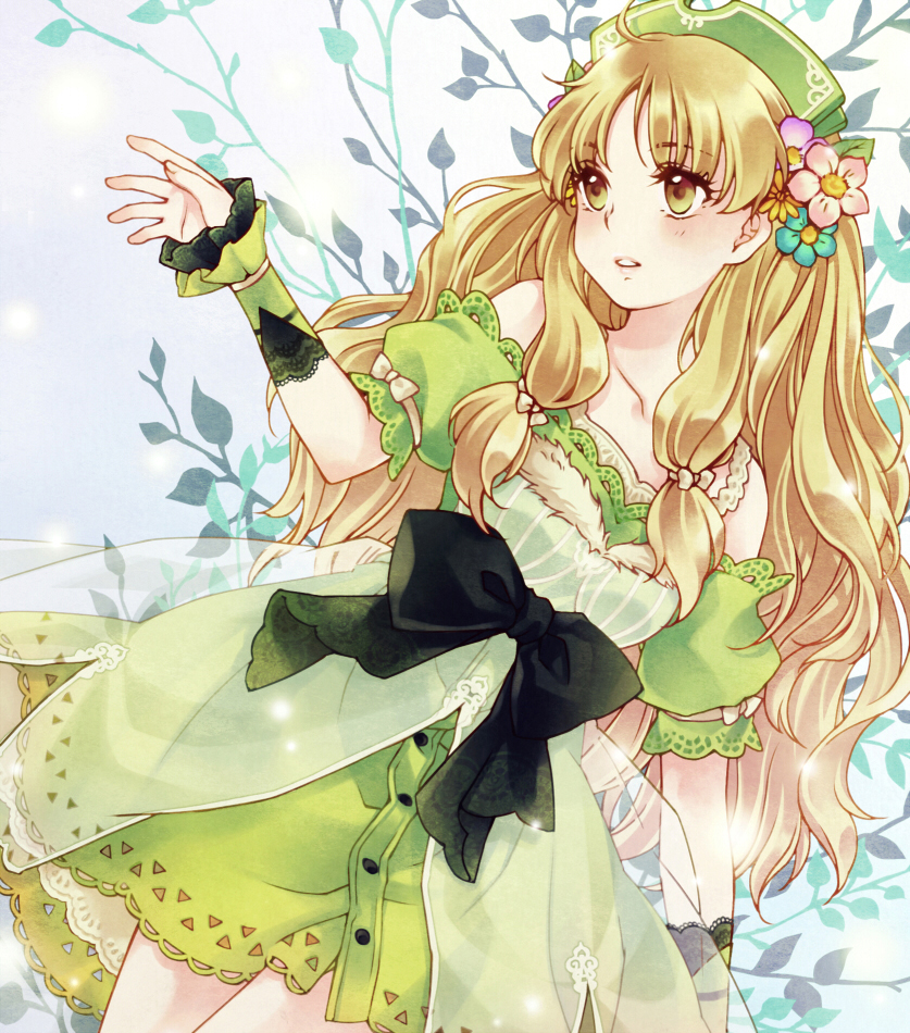 atelier_(series), atelier_ayesha, ayesha_altugle, blonde_hair, bow, dress, flower, fuuka_(fukasheu)