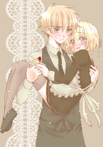 1girl, alternate_costume, apron, axis_powers_hetalia, axos, blush, brown, brown_hair
