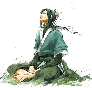 feet, grass, haku_(naruto), lily_(artist), long_hair, lowres, naruto, sitting