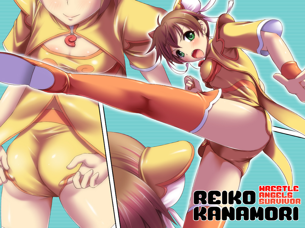 adjusting_clothes, adjusting_leotard, ass, back, boots, breasts, brown_hair, bun_cover