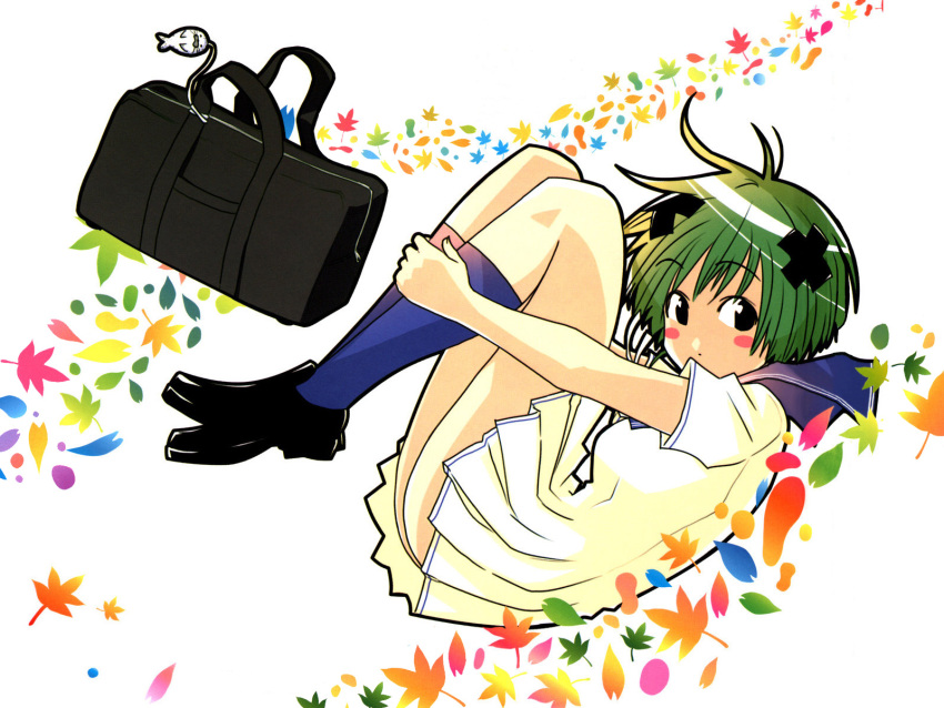 ass, blush, highres, ninagawa_amuro, no_panties, seifuku, short_hair, skirt, umisho, uniform, wallpaper