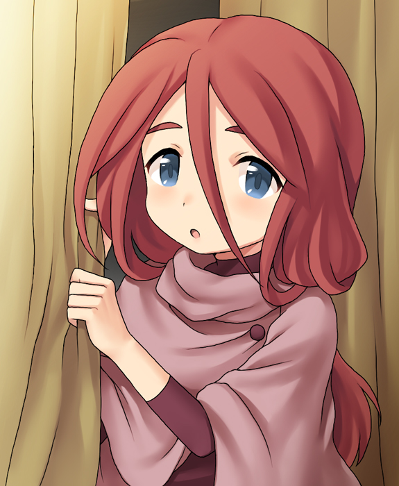 :o, blue_eyes, cloak, curtains, gundam, gundam_age, hair_between_eyes, inaho