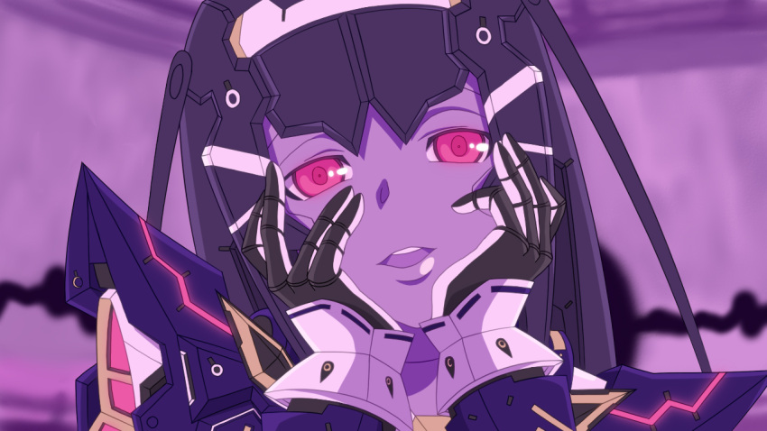 (phantasy, android, face, hands_on_own_cheeks, hands_on_own_face, lisa, lisa_(phantasy_star_online), lisa_(phantasy_star_online_2)