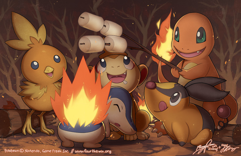 bird, blue_eyes, brown, brown_eyes, charmander, chikorita, chimchar, closed_eyes