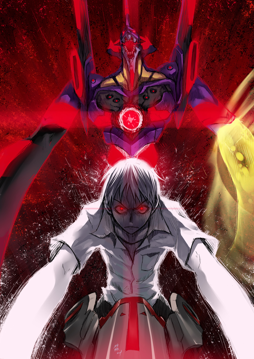 evangelion:_2.0_you_can_(not)_advance, green_tear, ikari_shinji, mecha, neon_genesis_evangelion, rebuild_of_evangelion, red_eyes, spoilers