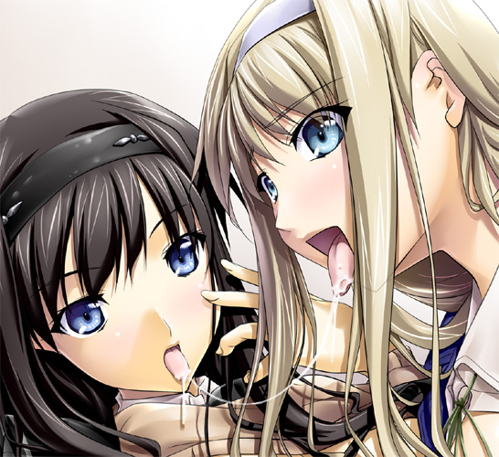 amagami, black_hair, blonde_hair, blue_eyes, blush, hairband, incest, long_hair