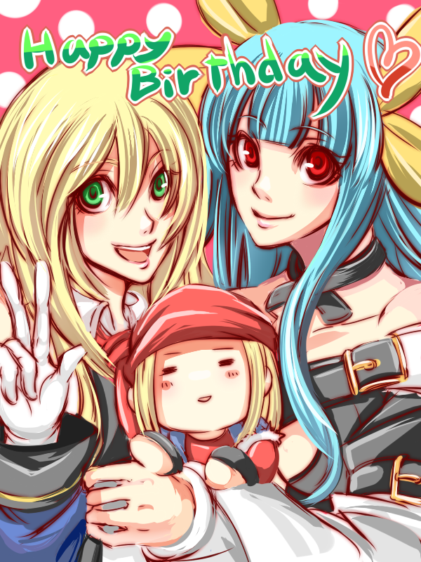 bad_id, birthday, blazblue, blonde_hair, blue_hair, chibi, crossover, dizzy