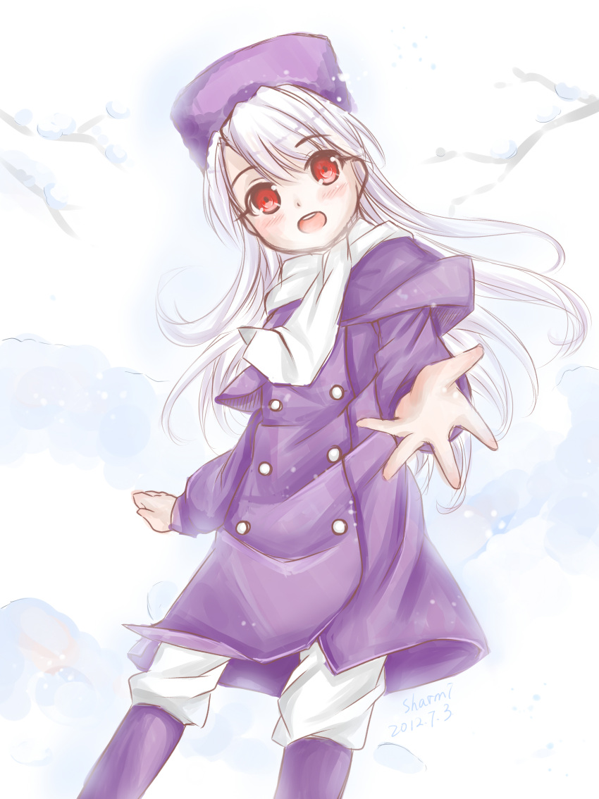 absurdres, boots, coat, fate/zero, fate_(series), hat, highres, illyasviel_von_einzbern