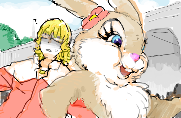 ?, arm_holding, bambi, bambi_(movie), barnaby_brooks_jr, blonde_hair, bunny, crossover
