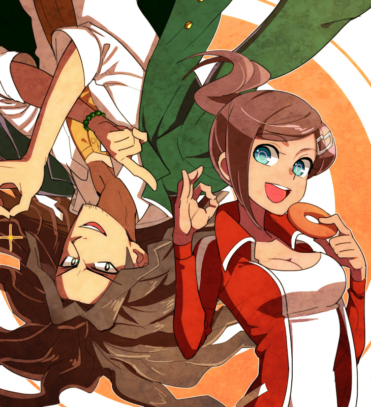 1girl, asahina_aoi_(dangan-ronpa), blue_eyes, breasts, brown_hair, dangan-ronpa, dangan_ronpa, dark_skin