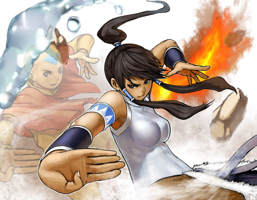 1girl, aang, aerokinesis, armlet, avatar:_the_last_airbender, avatar_legends, bald, bare_shoulders