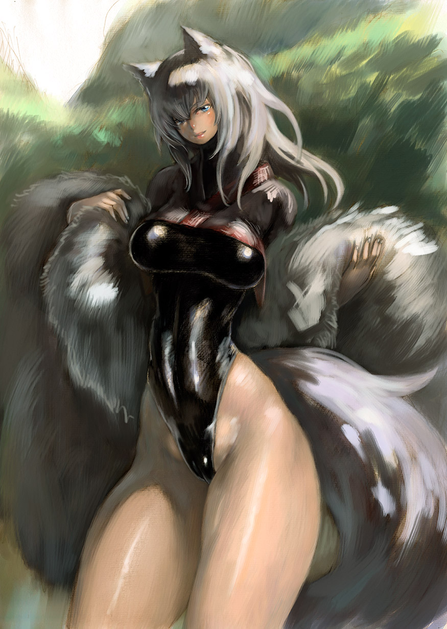 animal_ears, bad_anatomy, bad_proportions, blue_eyes, dog_ears, highleg, highleg_leotard, highres