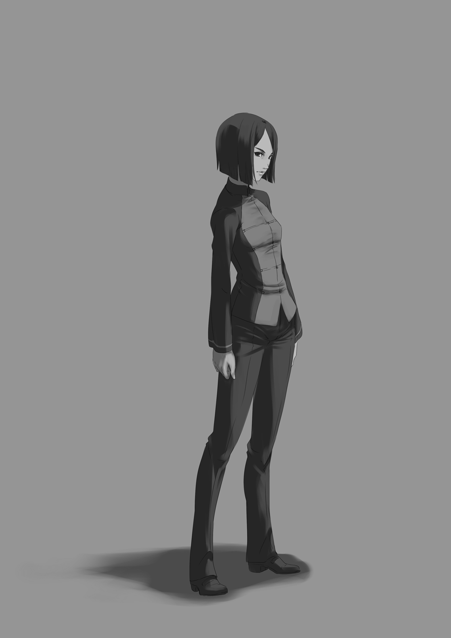 d-gunhoo, fate/zero, fate_(series), greyscale, highres, hisau_maiya, monochrome, short_hair