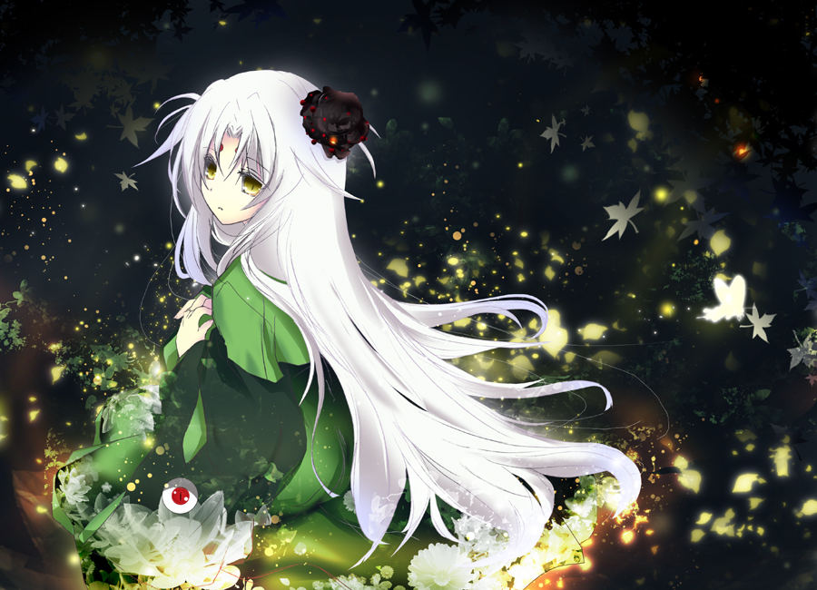 1girl, houkiri_nemu, kajiri_kamui_kagura, solo, tenma_tokoyo, white_hair