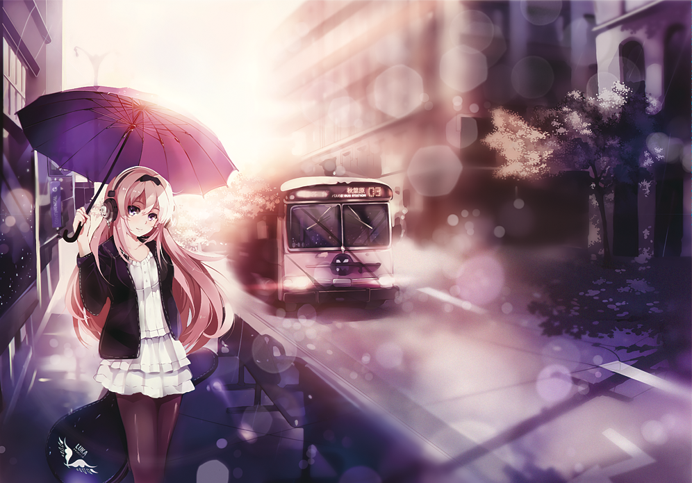 aqua_eyes, bow, bus, hair_bow, kudakitsune_(kaien_kun), long_hair, looking_at_viewer, megurine_luka