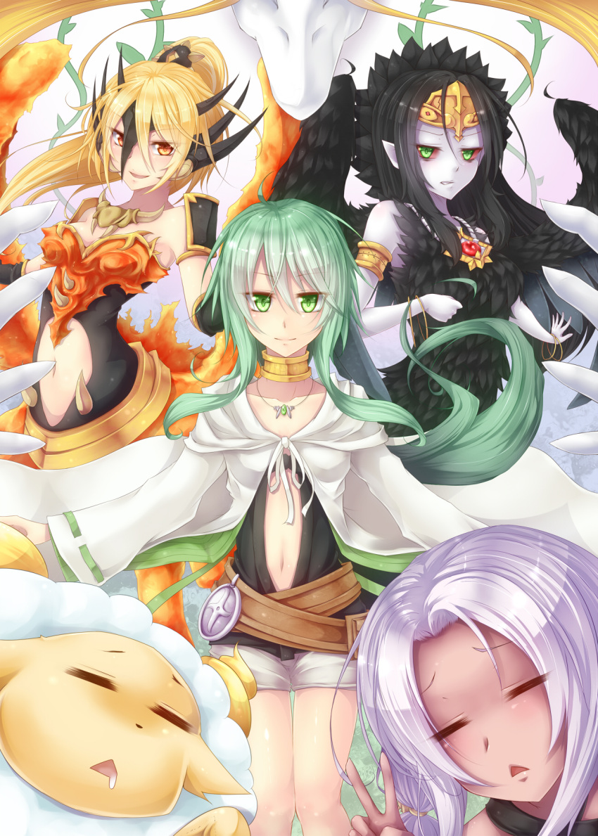 blonde_hair, caam_serenity_of_gusto, caam_silent_gusto, calm, _silent_gusta, dragon_devil_queen_dragoon, duel_monster, fabled_grimro