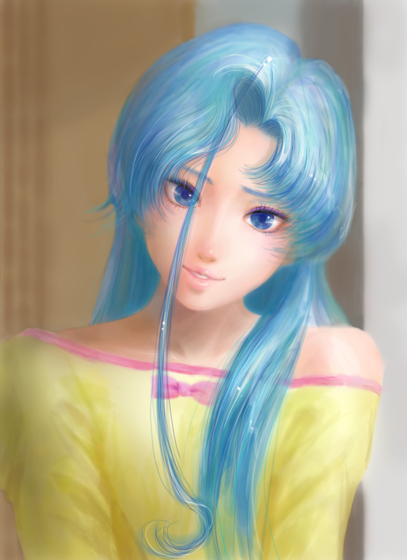 bishoujo_senshi_sailor_moon, blue_eyes, blue_hair, bust, eyelashes, fish_eye_(sailor_moon), fukumaki_neco, light_smile