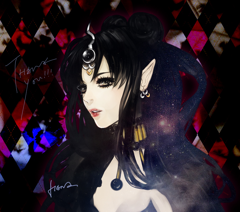 bishoujo_senshi_sailor_moon, black, black_eyes, black_hair, earrings, elf, eyelashes, gem