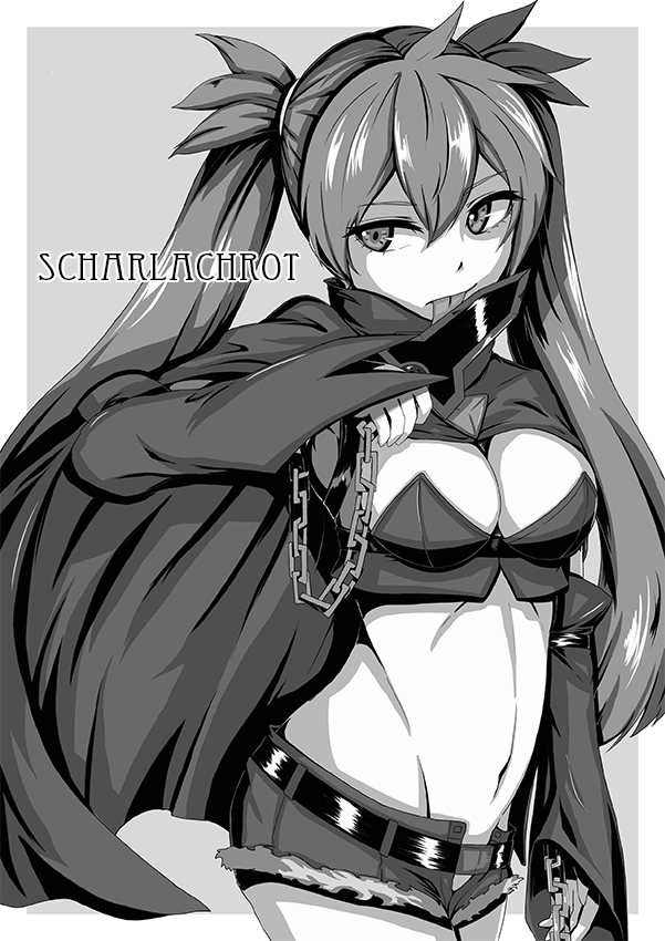 arcana_heart_3, breasts, cape, chain, chains, detached_sleeves, hiruno, long_hair