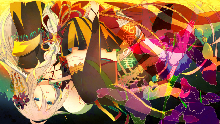 bones, flower, flowers, ia, ia_(vocaloid), rokuroku, skull, vocaloid