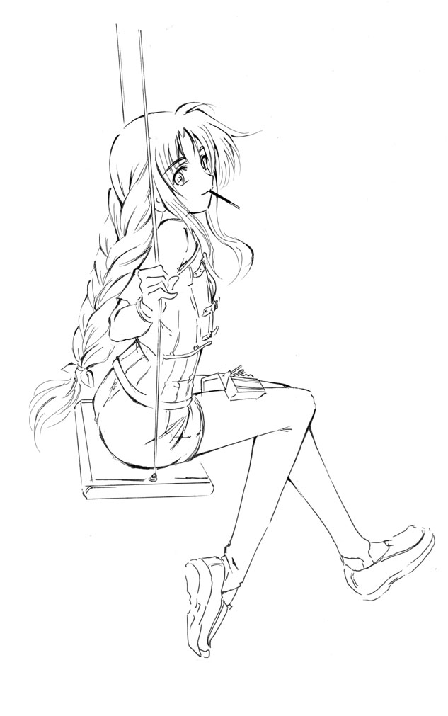 braid, fate_testarossa, jason_(kaiten_kussaku_kikou), jiei_son, long_hair, lyrical_nanoha, mahou_shoujo_lyrical_nanoha_strikers, monochrome