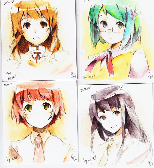 enomoto_saki, hakamichi_hideaki, katawa_shoujo, miura_miki, scan, tezuka_rin, traditional_media, watercolor_(medium)