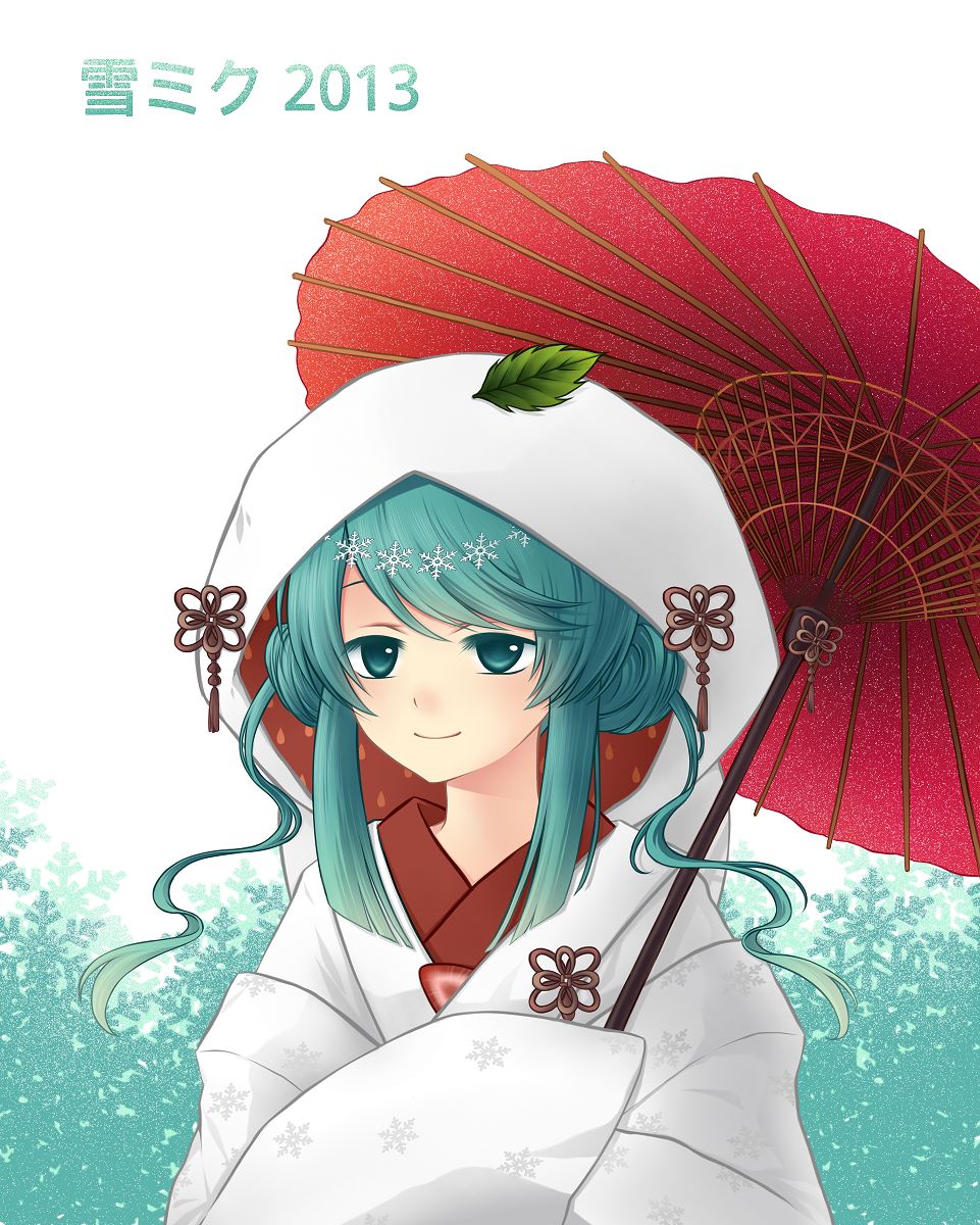 blue_eyes, blue_hair, character_name, dogg023, double_bun, food, fruit, hatsune_miku