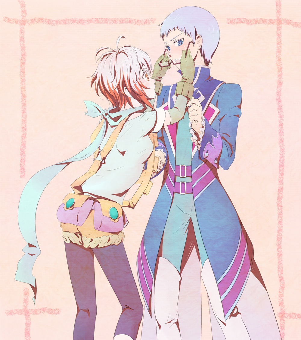 1girl, black_legwear, blue_hair, hubert_ozwell, leggings, ma_na_roo, manarou, multicolored_hair