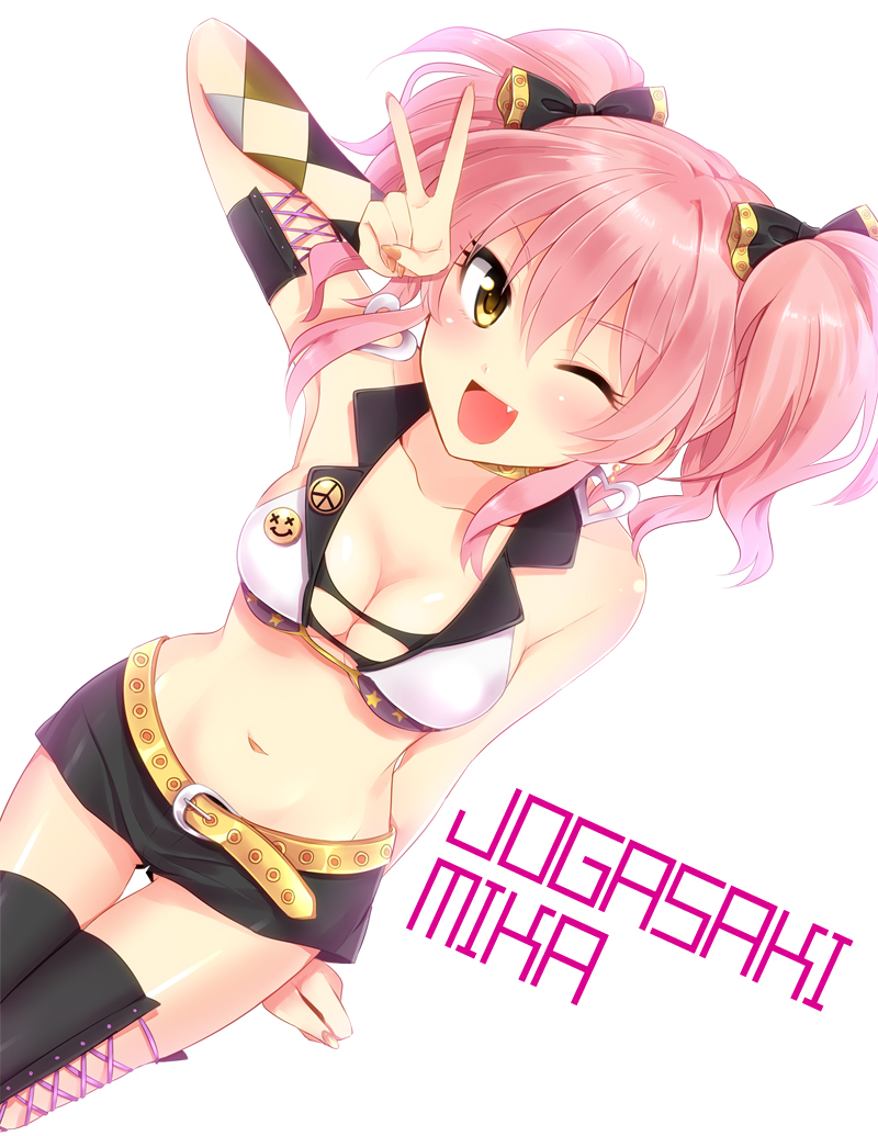;d, belt, breasts, character_name, cleavage, fang, idolmaster, idolmaster_cinderella_girls