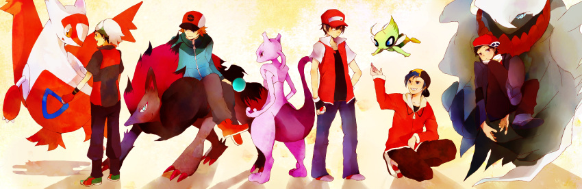 5boys, celebi, darkrai, gold_(pokemon), highres, kouki_(pokemon), latias, male