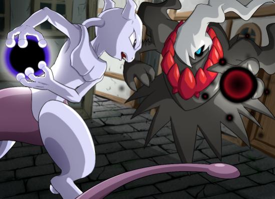 battle, dark_void, darkrai, energy_ball, mewtwo, no_humans, pokemoa, pokemon, pokemon_(anime), pokemon_(creature), pokemon_(game), pokemon_dppt, pokemon_rgby