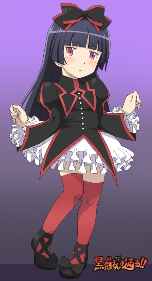 1girl, black_hair, cosplay, gokou_ruri, kuro_majo-san_ga_tooru!!, kuromajo-san_ga_tooru!!, kuromajo-san_ga_tooru!!_(cosplay), kurotori_chiyoko_(cosplay), long_hair, meow_(nekodenki), mole, ore_no_imouto_ga_konna_ni_kawaii_wake_ga_nai, red_eyes, solo