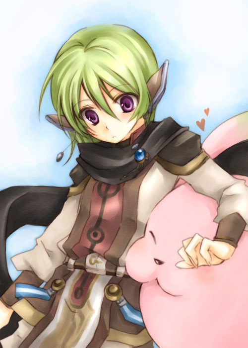 faize_scheifa_beleth, green_hair, jewelry, mitsufuki, purple_eyes, scarf, star_ocean, star_ocean_the_last_hope