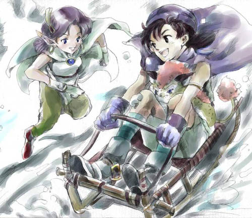 1girl, bella_(dq5), borongo, cape, dragon_quest, dragon_quest_v, gloves, hair_ornament