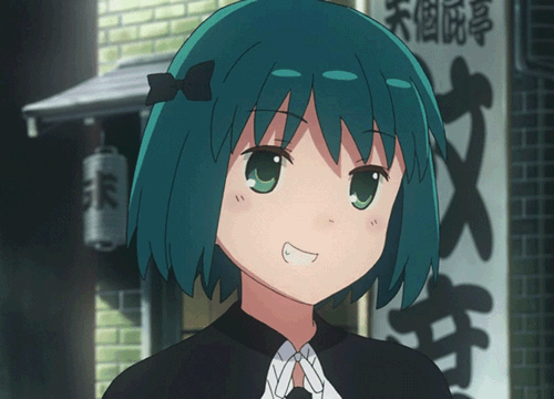 :p, animated, animated_gif, bow, face, gothic_lolita, green_eyes, green_hair