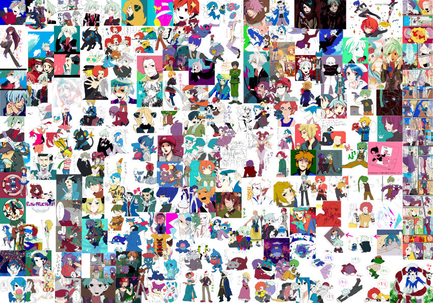 6+boys, 6+girls, aaron_(pokemon), absurdres, ace_trainer_(female)_(pokemon_dppt), ace_trainer_(male)_(pokemon_dppt), ace_trainer_(pokemon), alternate_costume