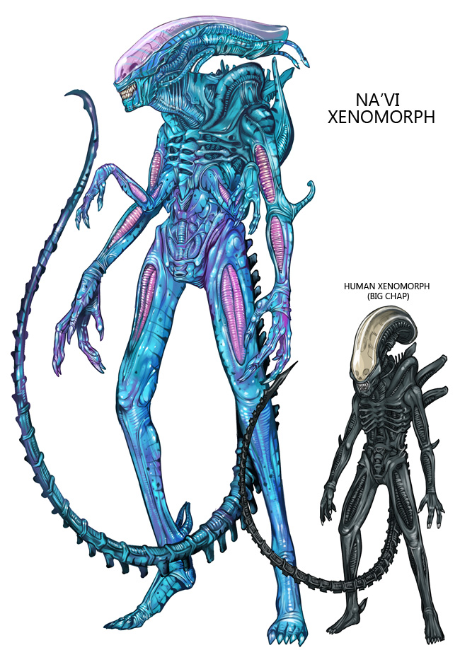 70s, alien, alien_(movie), avatar, crossover, kusagami_style, monster, na'vi