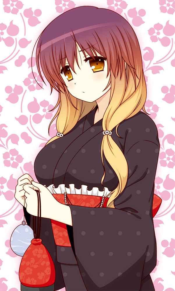 blonde_hair, breasts, brown_eyes, brown_hair, bust, cpu_(artist), cpu_(hexivision), gradient_hair