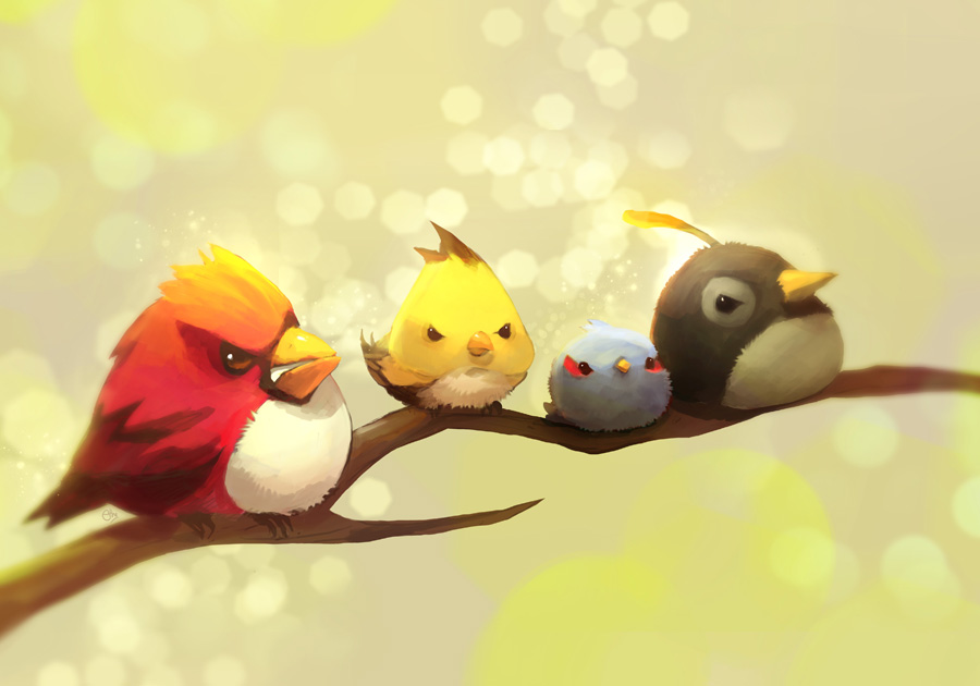 angry_birds, animal, bird, black_bird_(angry_birds), blue_bird_(angry_birds), branch, ethe, no_humans