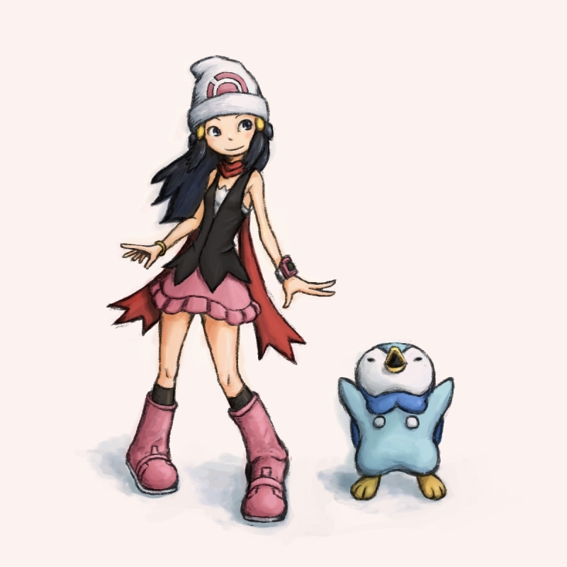 1girl, blue_eyes, blue_hair, boots, hair_tubes, hat, hikari_(pokemon), hunger
