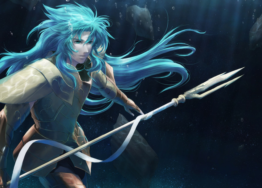 armor, blue_eyes, blue_hair, full_armor, gemini_kanon, ianu, long_hair, male