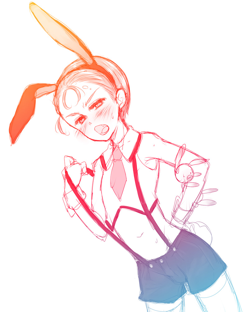 1boy, animal_ears, blush, bunny, bunny_ears, genderswap, idolmaster, male, minase_iori, niruho, rabbit, rabbit_ears, solo, stuffed_animal, stuffed_toy, trap