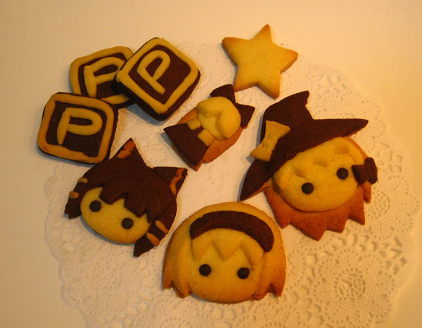 cookie, food, hakurei_reimu, huu00, kirisame_marisa, photo, power-up, shanghai_doll