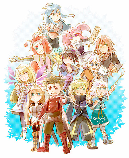 6+boys, black_hair, blonde_hair, blue_eyes, blue_hair, brown_hair, colette_brunel, controller