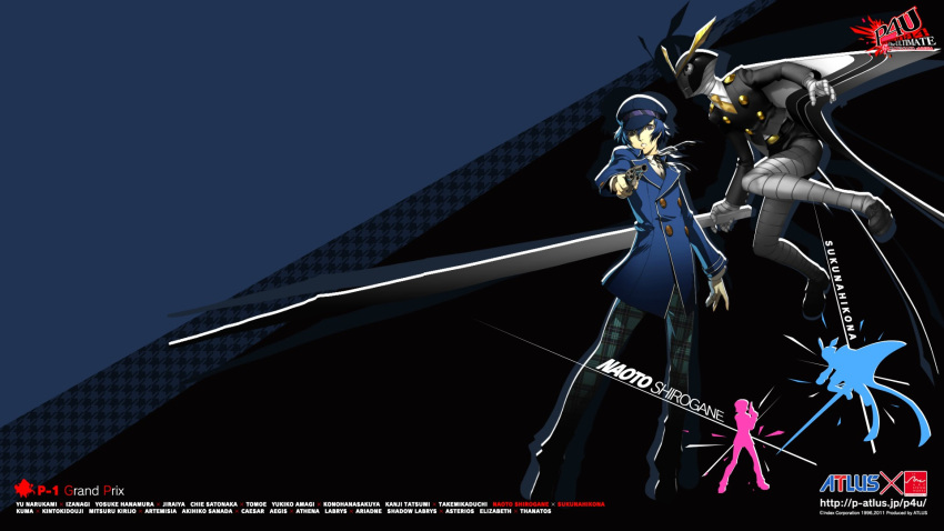 gun, hat, necktie, persona, persona_4, shirogane_naoto, suit, sukuna_hikona