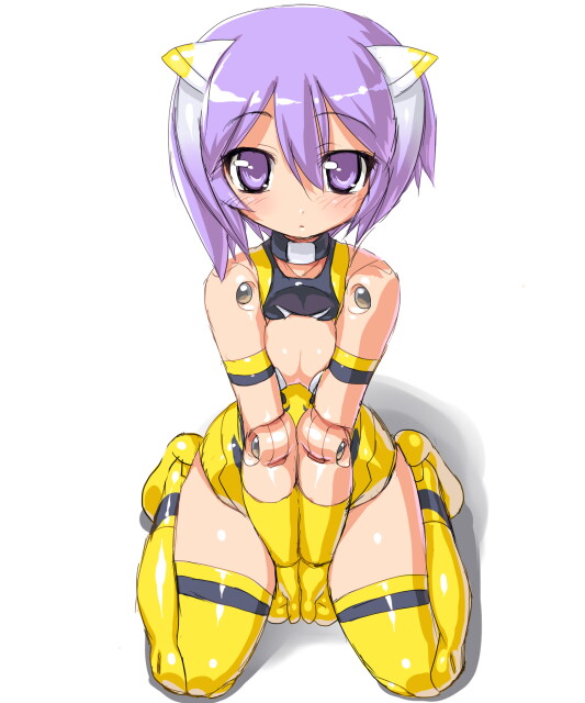 busou_shinki, character_request, dd_(artist), doll_joints, gloves, kneeling, leotard, partio