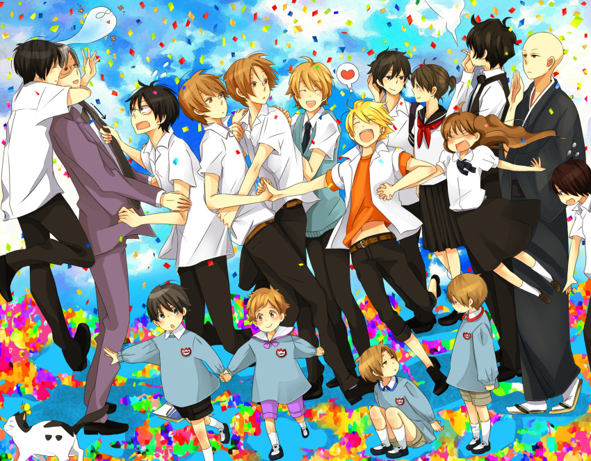 6+boys, akira_(kimi_to_boku), asaba_yuuki, asaba_yuuta, azuma_kouichi, black_hair, blonde_hair, brown_hair
