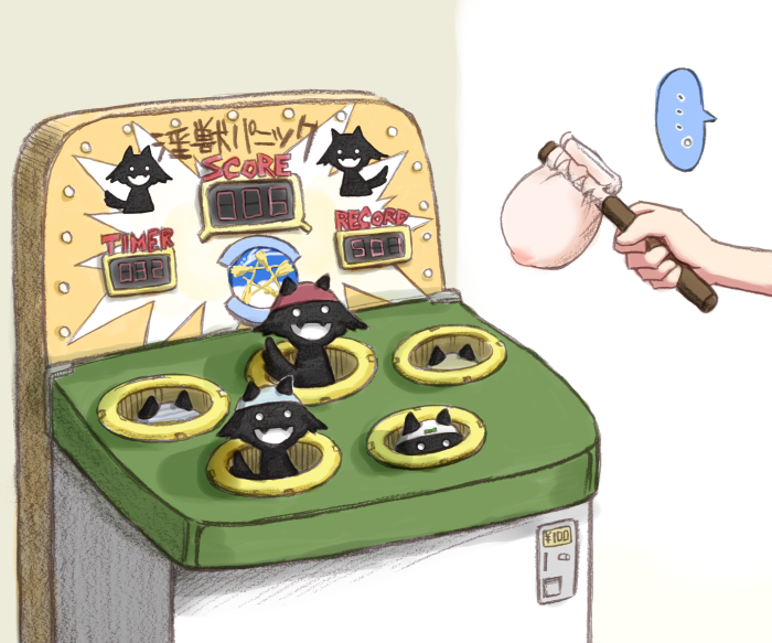 breasts, fang, game, miyafuji_yoshika, object_on_head, panties, panties_on_head, shizuru_(ayuhiko)