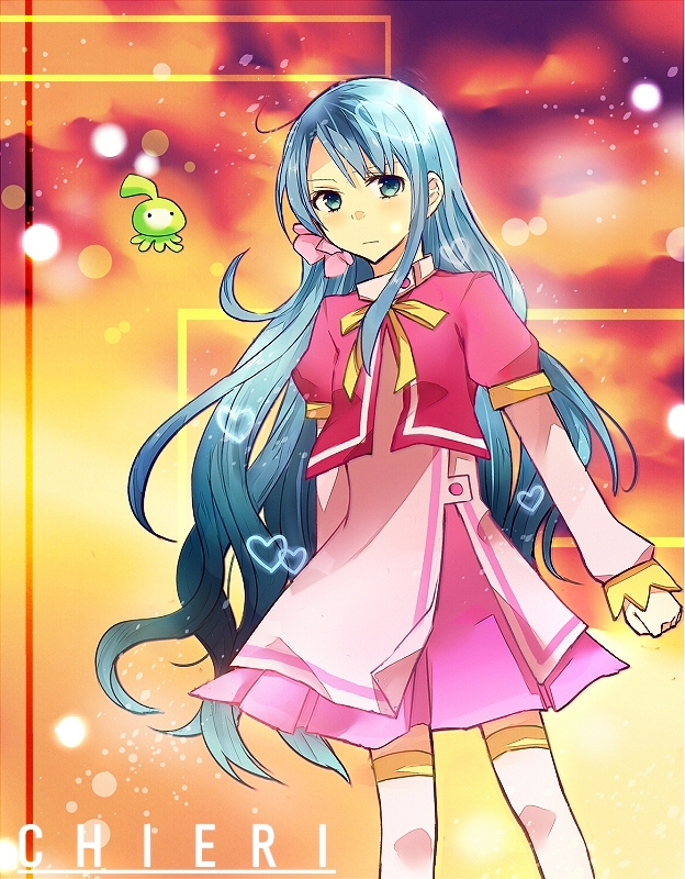 1girl, akb0048, aqua_eyes, aqua_hair, blue_eyes, blue_hair, chuckya, flower