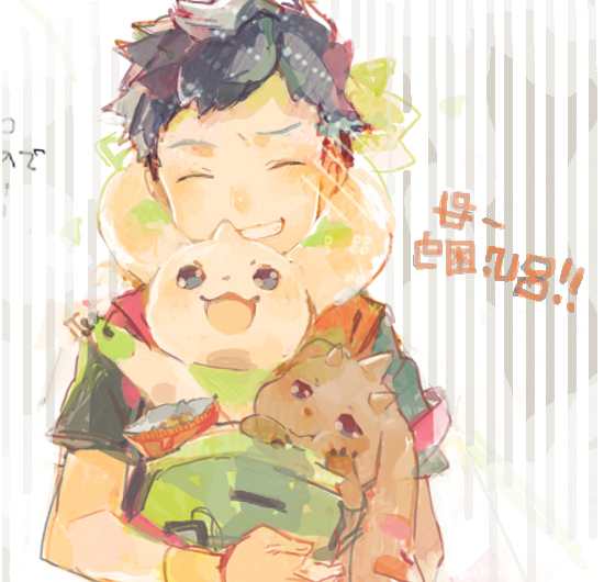 8'108, 8'108, closed_eyes, digimon, digimon_tamers, eyes_closed, friends, grin